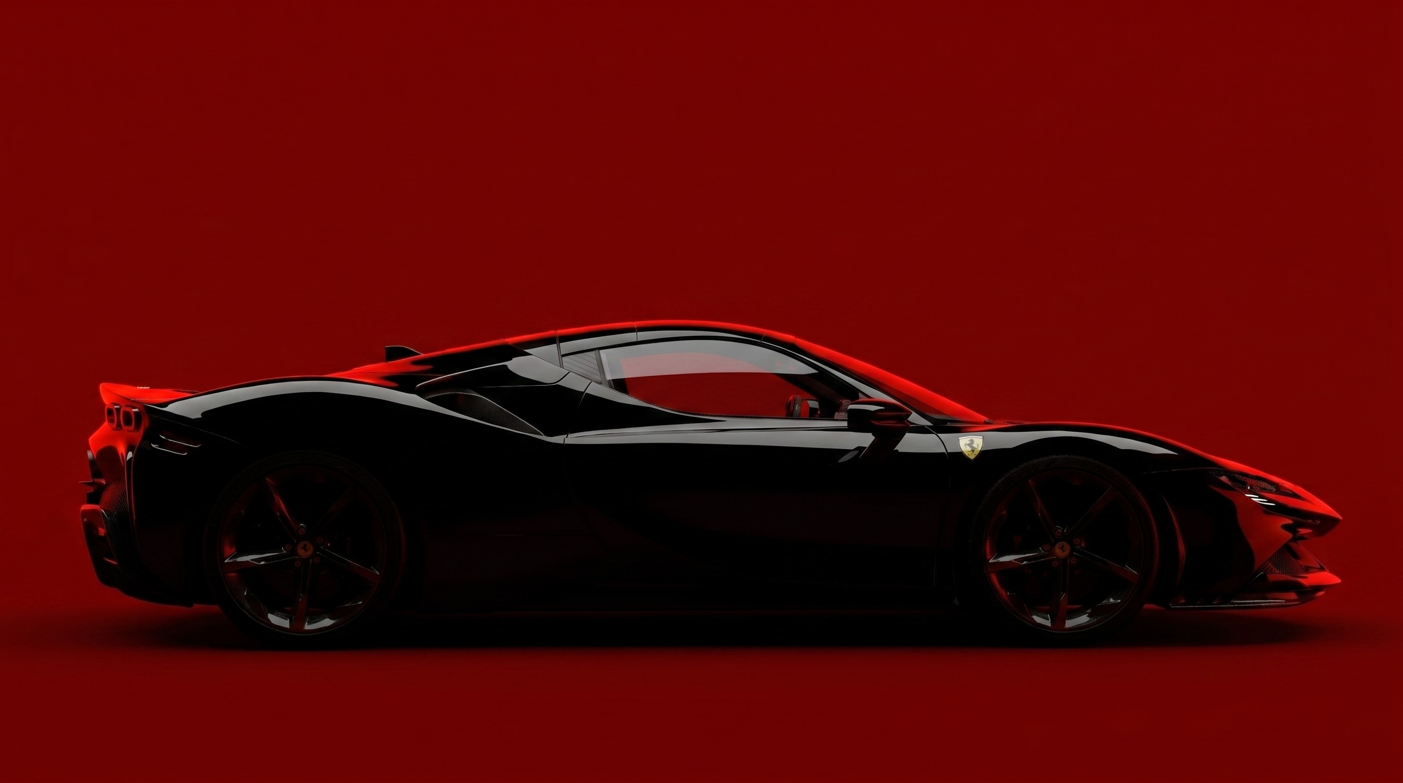 Ferrari SF90 silhouette in red