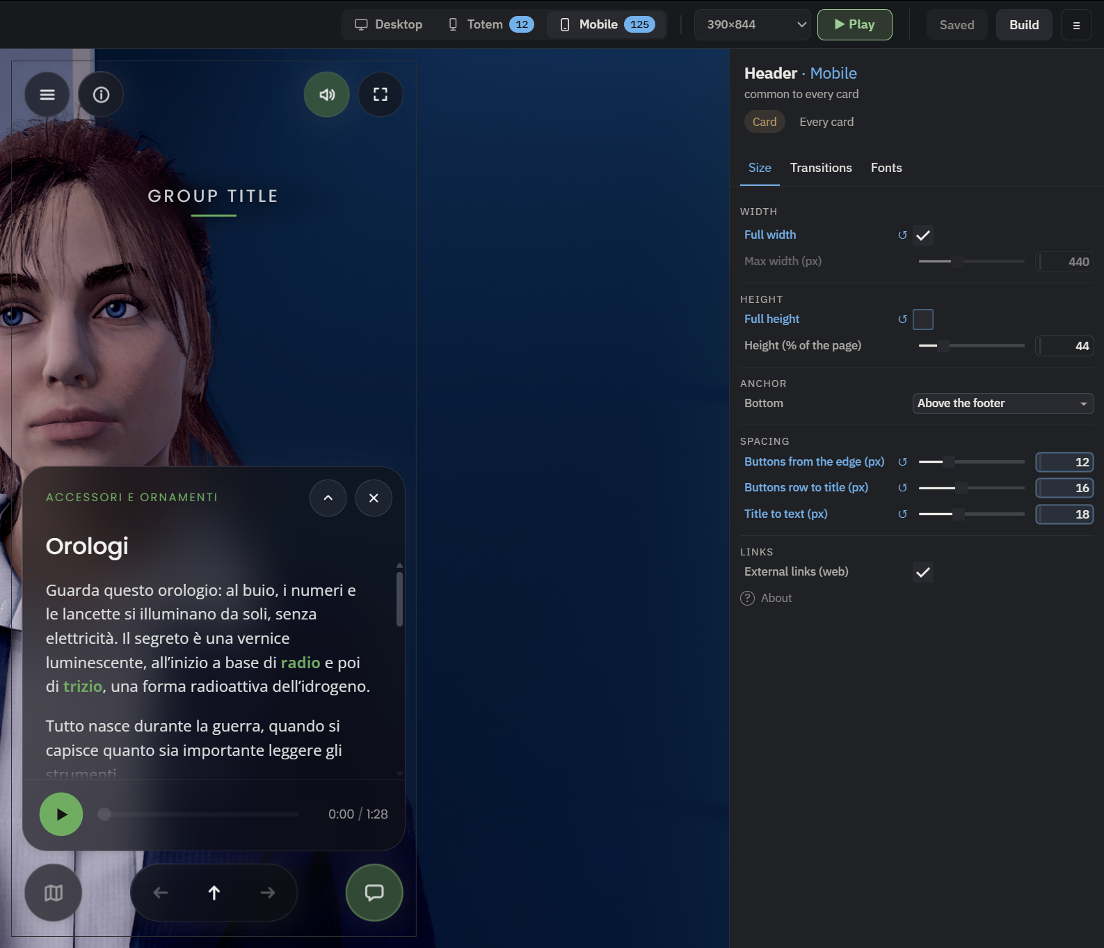The blue rule in the editor
