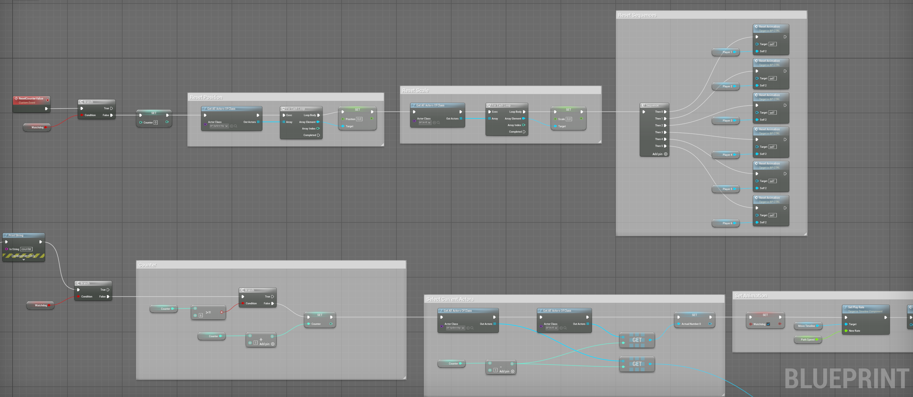 Unreal Engine blueprint: number extraction trigger logic